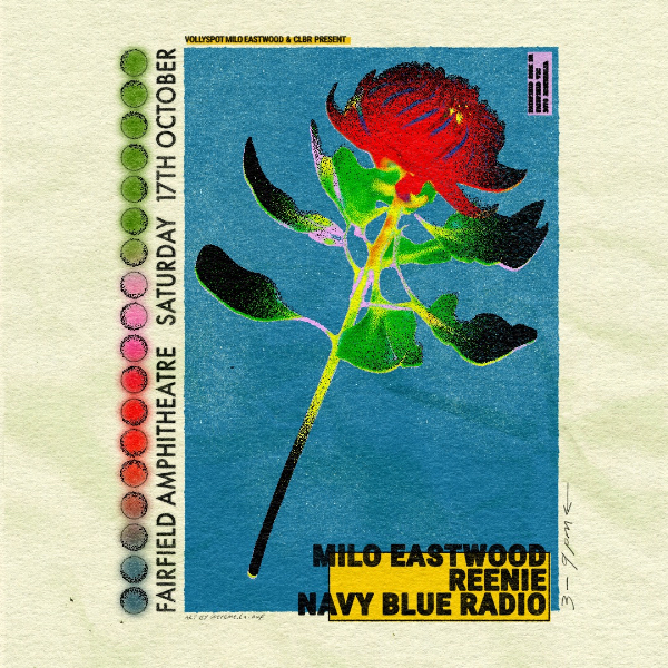 MILO EASTWOOD | REENIE | NAVY BLUE RADIO live at Fairfield Amphitheatre - Concert poster