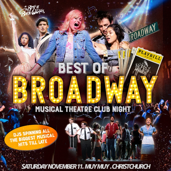 Best of Broadway - Christchurch live at Muy Muy - Concert poster