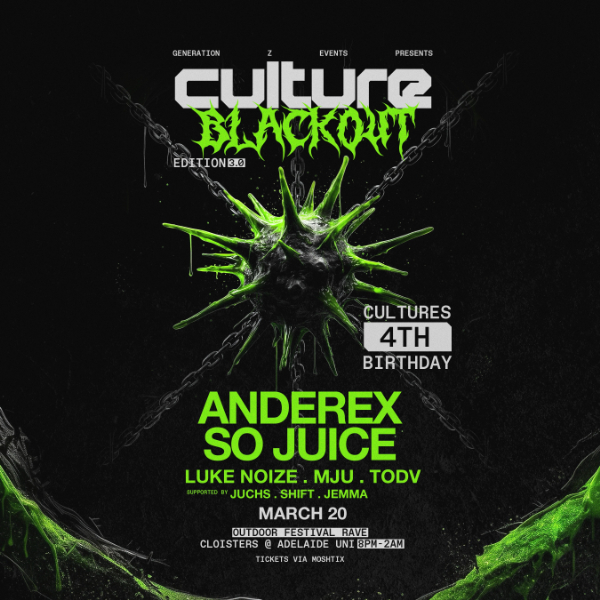 CULTURE: BLACKOUT (18+) live at UniBar Adelaide in Adelaide on March 20, 2026 - Concert poster