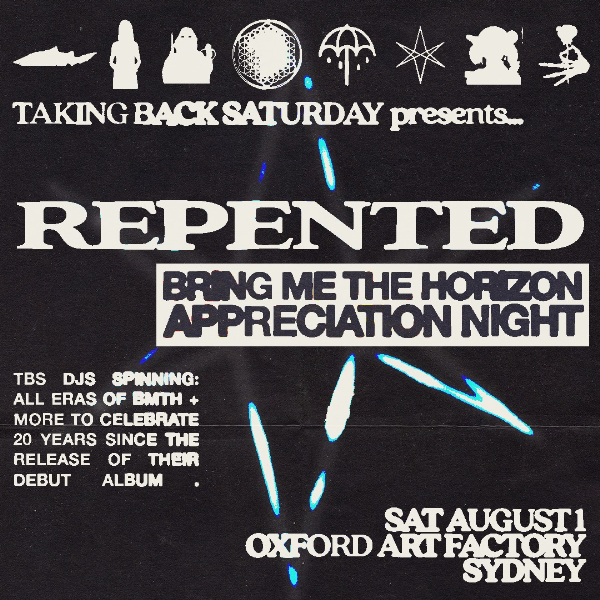 Repented: Bring Me The Horizon Appreciation Night - Sydney live at Oxford Art Factory - Concert poster