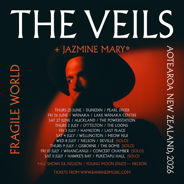 The Veils w/ Jazmine Mary | Fragile World | Lyttelton live at The Loons - Concert poster