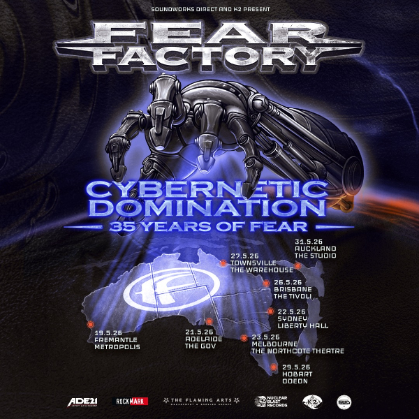 FEAR FACTORY live at Liberty Hall in Sydney on May 22, 2026 - Concert poster