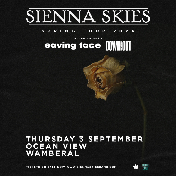 Sienna Skies "Australian Spring Tour" live at Ocean View (Wamberal Surf Club) - Concert poster