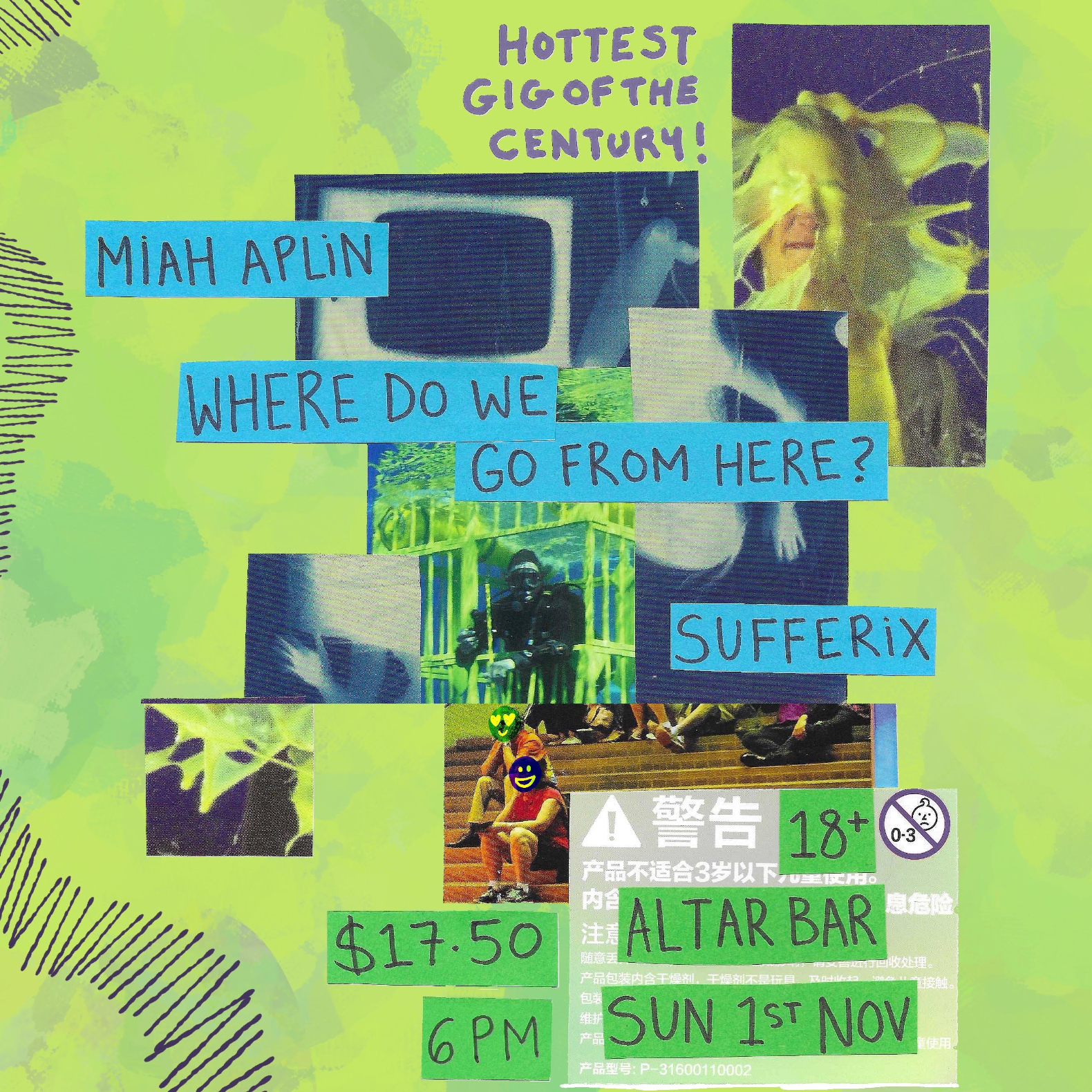 Femezine's Gig of the Century—with Sufferix, Miah Aplin and Where Do We Go From Here? live at Altar Bar - Concert poster