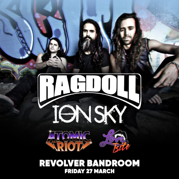 RAGDOLL & ION SKY live at Revolver Nightclub in Melbourne on March 27, 2026 - Concert poster