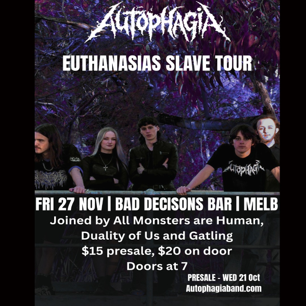 Euthanasias slave EP tour live at Bad Decisions Bar - Concert poster