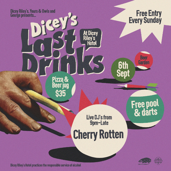 LAST DRINKS w/ CHERRY ROTTEN live at Dicey Riley's - Concert poster