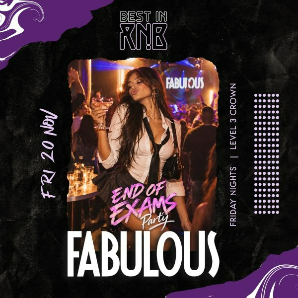 FABULOUS Fridays | Best in RNB live at Level 3 Crown - Crown Melbourne - Concert poster