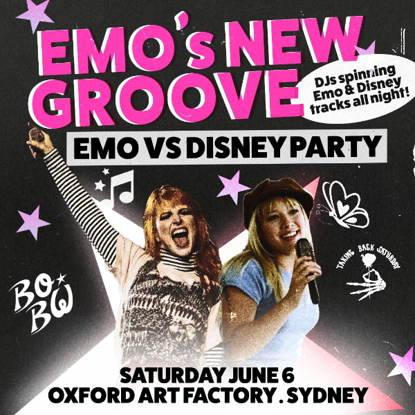 Emo's New Groove: Emo vs Disney Night - Sydney live at Oxford Art Factory - Concert poster