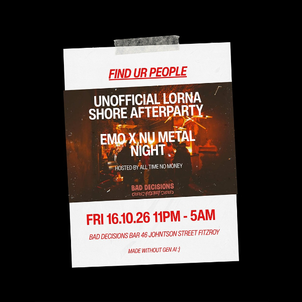 Find Your People >> Lorna Shore Afterparty x Emo x Nu Metal Night live at Bad Decisions Bar - Concert poster