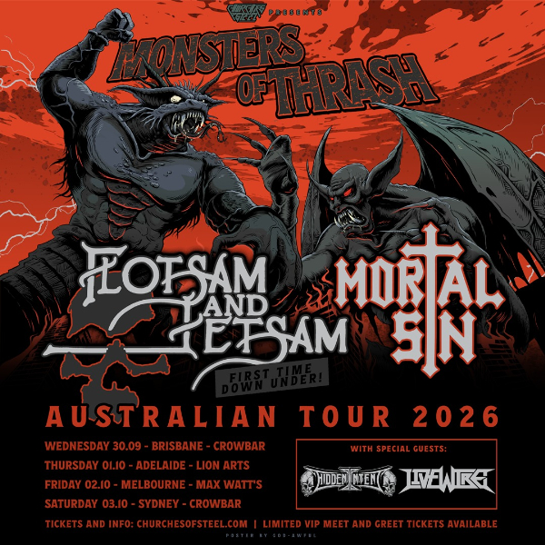 FLOTSAM AND JETSAM (USA) + MORTAL SIN w/ Hidden Intent & Livewire