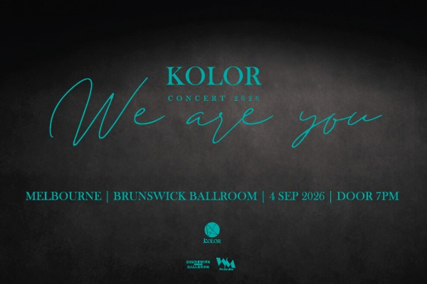 KOLOR – "WE ARE YOU" AUSTRALIA TOUR 2026 live at Brunswick Ballroom - Concert poster