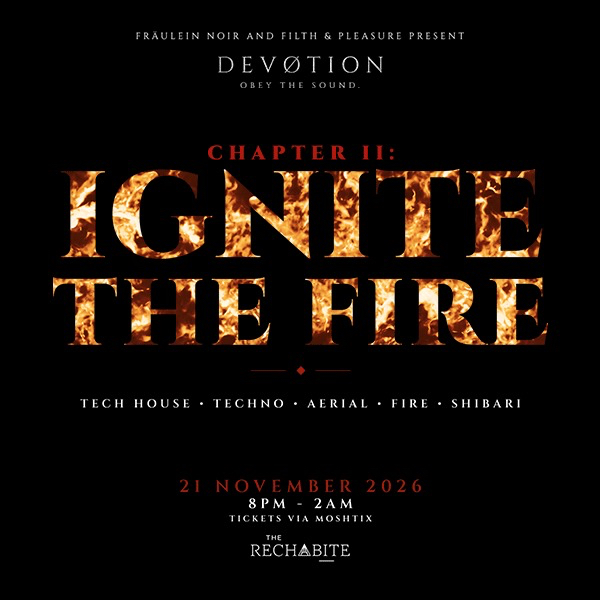 DEVØTION. Chapter II: Ignite the Fire live at The Rechabite - Concert poster