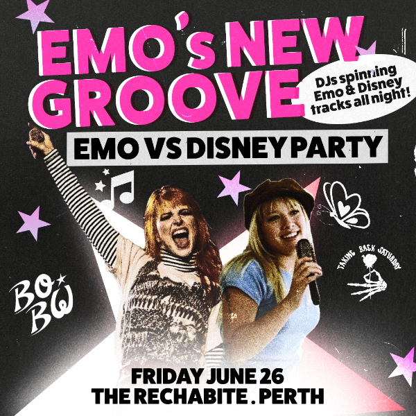 Emo's New Groove: Emo vs Disney Night - Perth live at The Rechabite - Concert poster