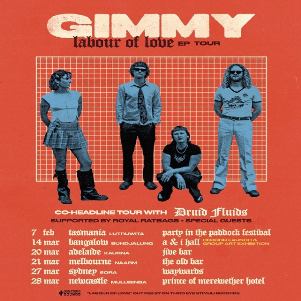 Gimmy & Druid Fluids live at JIVE, ADELAIDE in Adelaide on March 20, 2026 - Concert poster