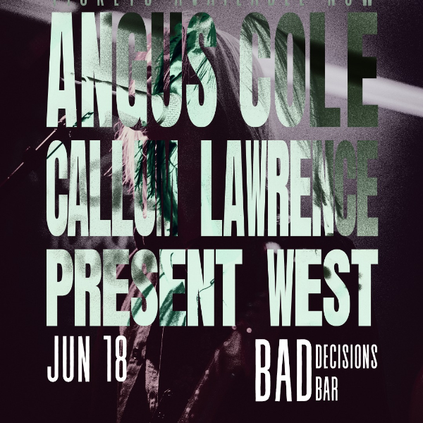 Angus Cole live at Bad Decisions Bar - Concert poster