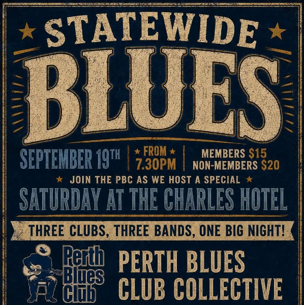 "STATEWIDE BLUES" live at The Charles Hotel - Concert poster