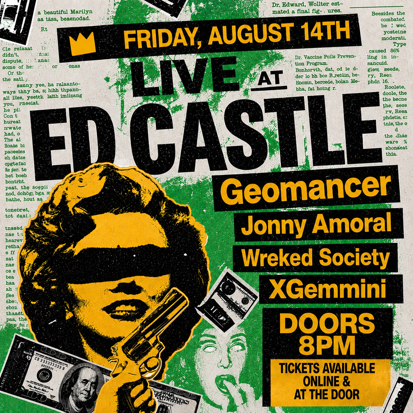 CHOAS AT THE CASTLE live at The Ed Castle - Concert poster