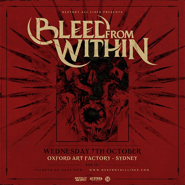 Bleed From Within live at Oxford Art Factory - Concert poster