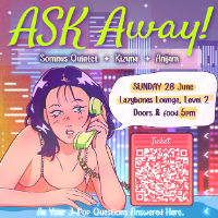 Ask Away! All Your Jpop Questions Answered Here live at Lazybones Lounge Restaurant & Bar - Concert poster