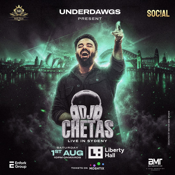 DJ Chetas Live in Sydney live at Liberty Hall - Concert poster