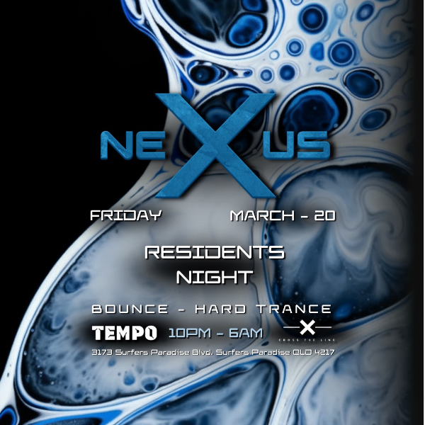 NEXUS Friday live at Tempo Nightclub in Surfers Paradise on March 20, 2026 - Concert poster