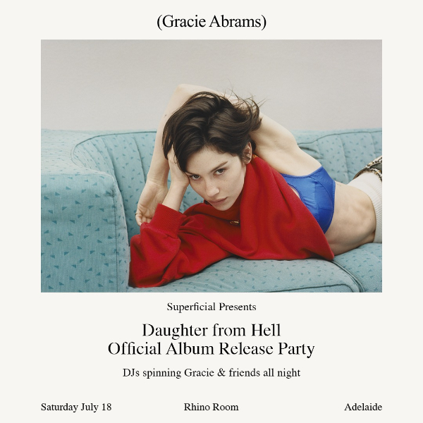 Gracie Abrams Official Album Release Party - Adelaide live at Rhino Room - Concert poster